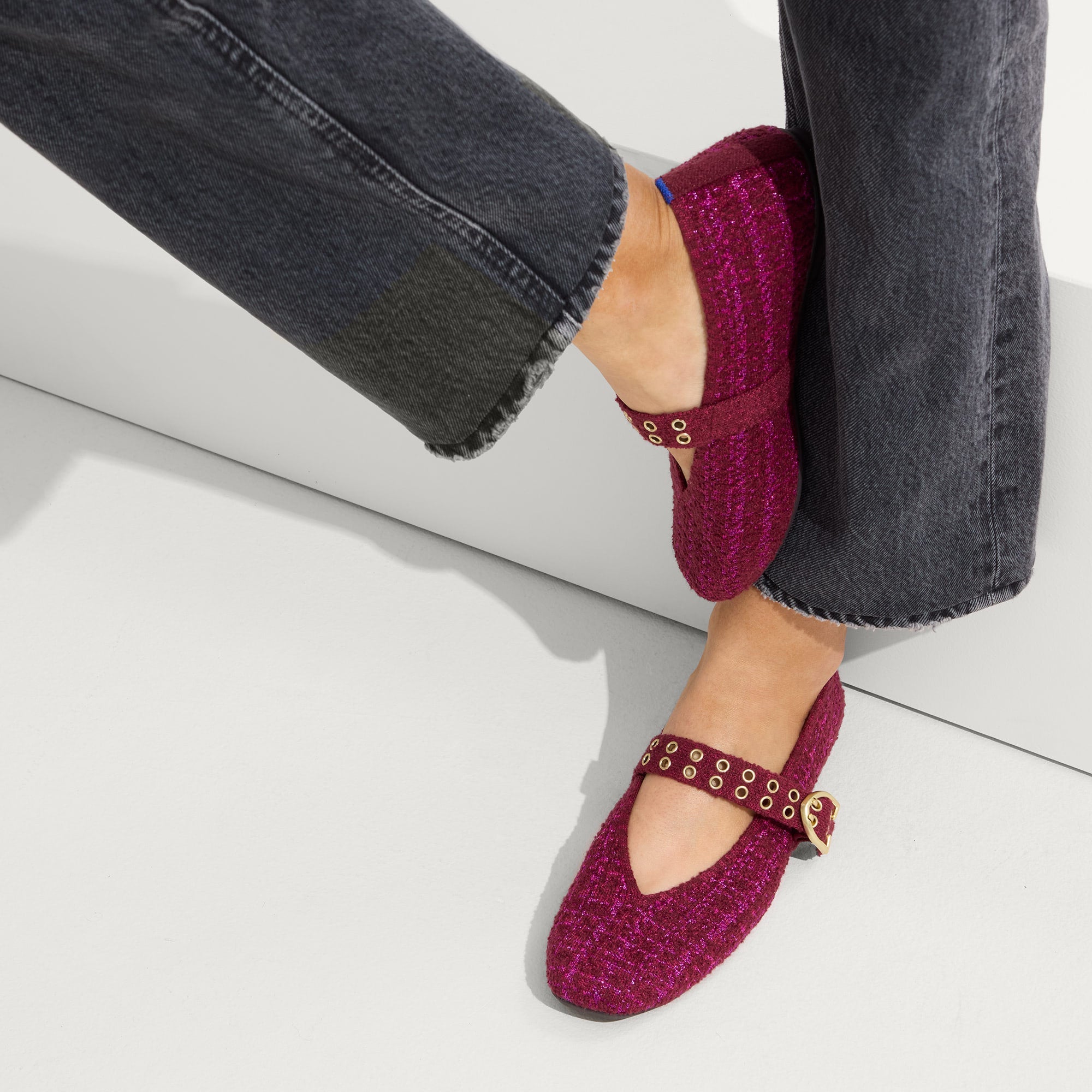 The Max Buckle Mary Jane - Berry Tweed - Image 3