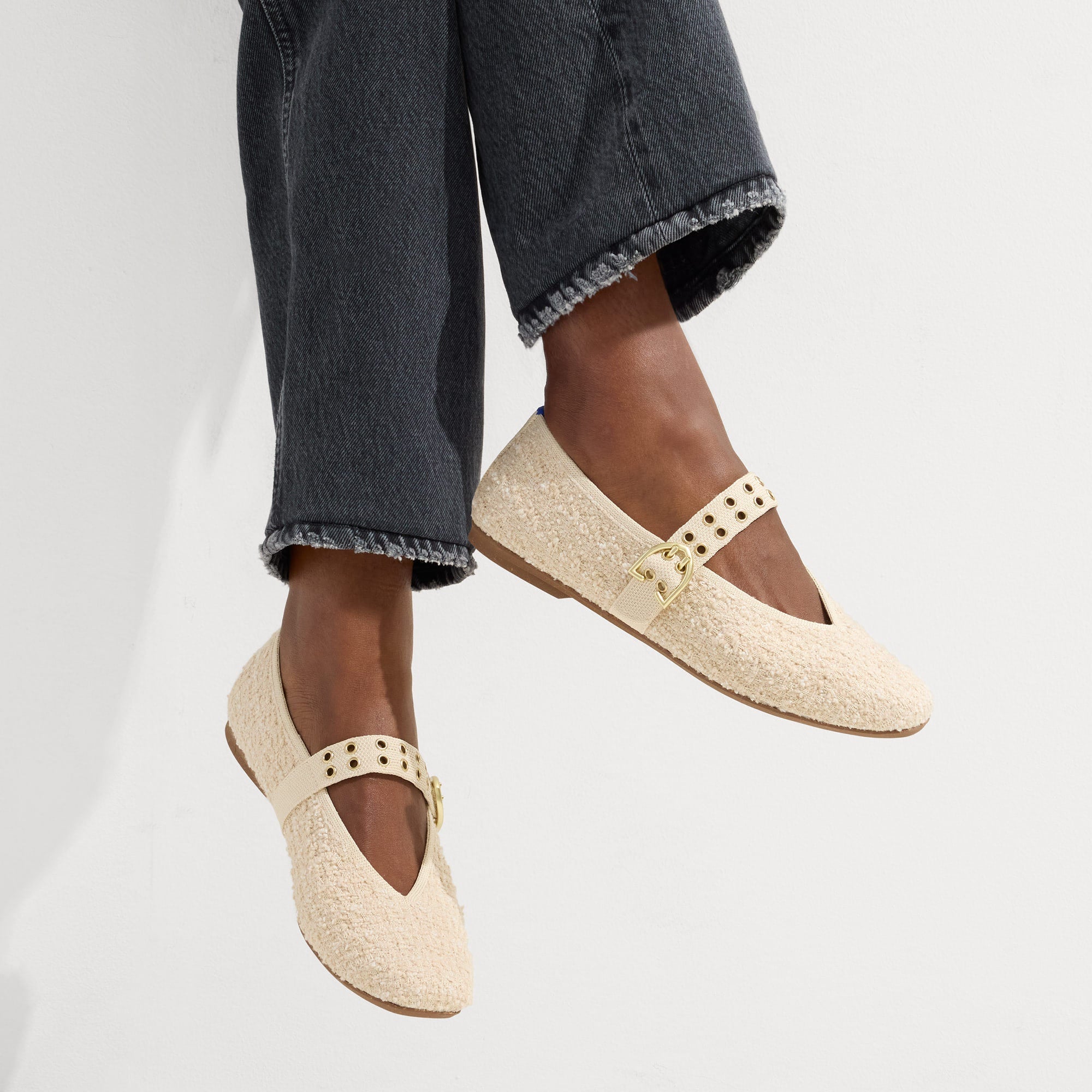 The Max Buckle Mary Jane - Pearl Bouclé - Image 3